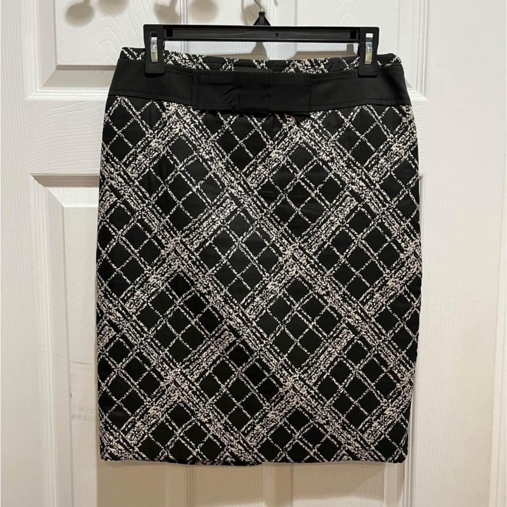 The Limited - Brown and Cream Pencil Skirt with Bow - Size 2